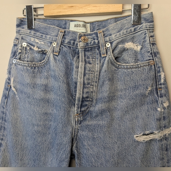 AGOLDE - 90's Mid Rise Loose Fit in Fall Out Jeans Size 23 100% Cotton - Picture 3 of 16